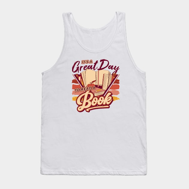 Retro It's a Great Day to Read a Book // 90s Style Book Lover Tank Top by SLAG_Creative